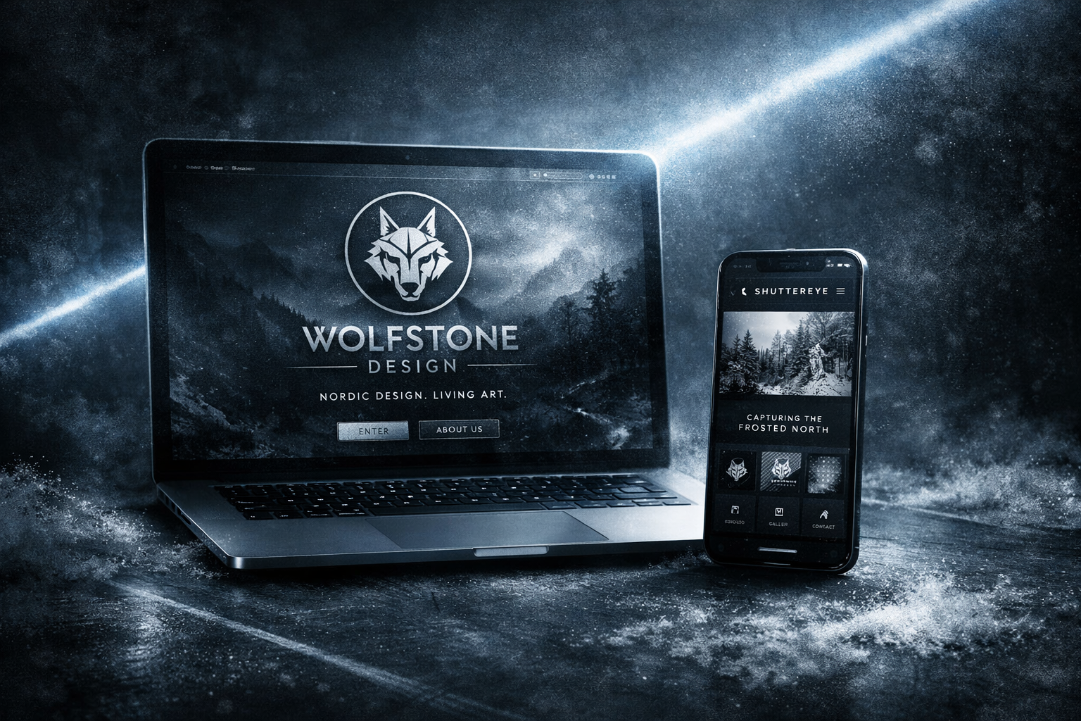 Webdesign Mockup - Desktop og Mobil Nordic Digital